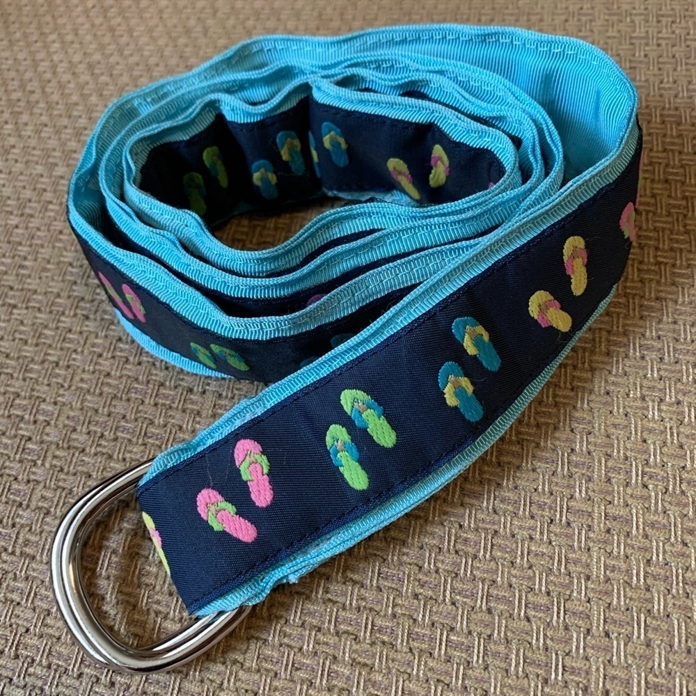 Eliza B Navy Flip Flop D- Ring Fabric Belt - M